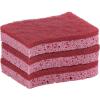 imageNonScratch Cellulose Sponge Kitchen Scrub Sponge with Scouring Pad Set Good for NonStick Cookware Frying Pan Pot Counter Top Sink Scrubbing Kitchen Scrubbers Pack of 1 RedPinkRed
