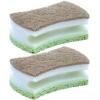 imageNonScratch Scrub Sponge with A Comfortable Grip Heavy Duty Duel Sided Kitchen Scrubber Sponge Cellulose Scrub Sponge Scratch Free with Scouring Pad Set 1 Sponge GreenGreen