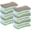 imageNonScratch Scrub Sponge with A Comfortable Grip Heavy Duty Duel Sided Kitchen Scrubber Sponge Cellulose Scrub Sponge Scratch Free with Scouring Pad Set 1 Sponge GreenGreen