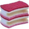 imageNonScratch Scrub Sponge with A Comfortable Grip Heavy Duty Duel Sided Kitchen Scrubber Sponge Cellulose Scrub Sponge Scratch Free with Scouring Pad Set 1 Sponge GreenRed