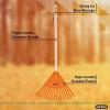 imagePack of 12 Kids Rake with Hardwood Handle Durable Plastic Head to Sweep Leaves in Lawn and Tidying Up The Garden 34quot GreyOrange