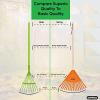 imagePack of 12 Kids Rake with Hardwood Handle Durable Plastic Head to Sweep Leaves in Lawn and Tidying Up The Garden 34quot GreyOrange