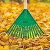 imagePack of 3 Kids Rake with Hardwood Handle Durable Plastic Head to Sweep Leaves in Lawn and Tidying Up The Garden 34quot GreyGreen