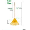imagePack of 6 Rakes with Hardwood Handle Durable Plastic Head to Sweep Leaves in Lawn and Tidying Up The Garden 34quot GreenYellow
