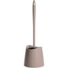 imageSmall Plastic Bathroom Set 3 qt Taupe Plastic Compact Trash Can and Toilet Bowl Cleaner Brush with Holder  Matching Toilet Set