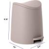 imageSmall Plastic Bathroom Set 3 qt Taupe Plastic Compact Trash Can and Toilet Bowl Cleaner Brush with Holder  Matching Toilet Set