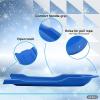 imageSuperio 46quot Toboggan Snow Sleds for Kids and Adults 4 Pack Heavy Duty Plastic Open Back Sliders with Handles and Hole for Pull Ropes Ropes ExcludedBlue