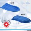 imageSuperio 46quot Toboggan Snow Sleds for Kids and Adults 4 Pack Heavy Duty Plastic Open Back Sliders with Handles and Hole for Pull Ropes Ropes ExcludedBlue