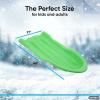imageSuperio 46quot Toboggan Snow Sleds for Kids and Adults 4 Pack Heavy Duty Plastic Open Back Sliders with Handles and Hole for Pull Ropes Ropes ExcludedGreen
