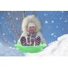 imageSuperio 46quot Toboggan Snow Sleds for Kids and Adults 4 Pack Heavy Duty Plastic Open Back Sliders with Handles and Hole for Pull Ropes Ropes ExcludedGreen