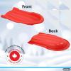 imageSuperio 46quot Toboggan Snow Sleds for Kids and Adults 4 Pack Heavy Duty Plastic Open Back Sliders with Handles and Hole for Pull Ropes Ropes ExcludedRed