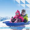 imageSuperio 46quot Toboggan Snow Sleds for Kids and Adults 4 Pack Heavy Duty Plastic Open Back Sliders with Handles and Hole for Pull Ropes Ropes ExcludedBlue