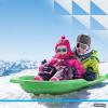 imageSuperio 46quot Toboggan Snow Sleds for Kids and Adults 4 Pack Heavy Duty Plastic Open Back Sliders with Handles and Hole for Pull Ropes Ropes ExcludedGreen