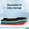 imageSuperio 46quot Toboggan Snow Sleds for Kids and Adults 4 Pack Heavy Duty Plastic Open Back Sliders with Handles and Hole for Pull Ropes Ropes ExcludedRed  Blue  Green  Black