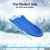 imageSuperio 46quot Toboggan Snow Sleds for Kids and Adults 4 Pack Heavy Duty Plastic Open Back Sliders with Handles and Hole for Pull Ropes Ropes ExcludedRed  Blue  Green  Black