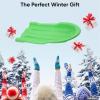 imageSuperio 46quot Toboggan Snow Sleds for Kids and Adults 4 Pack Heavy Duty Plastic Open Back Sliders with Handles and Hole for Pull Ropes Ropes ExcludedGreen