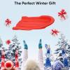 imageSuperio 46quot Toboggan Snow Sleds for Kids and Adults 4 Pack Heavy Duty Plastic Open Back Sliders with Handles and Hole for Pull Ropes Ropes ExcludedRed