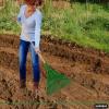 imageSuperio Adult Rake with Hardwood Handle Durable Plastic Head to Sweep Leaves in Lawn and Tidying Up The Garden 61quot 2PackGreen 2Pack