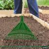 imageSuperio Adult Rake with Hardwood Handle Durable Plastic Head to Sweep Leaves in Lawn and Tidying Up The Garden 61quot 2PackGreen