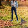 imageSuperio Adult Rake with Hardwood Handle Durable Plastic Head to Sweep Leaves in Lawn and Tidying Up The Garden 61quot 2PackGrey