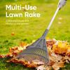 imageSuperio Adult Rake with Hardwood Handle Durable Plastic Head to Sweep Leaves in Lawn and Tidying Up The Garden 61quot 2PackGrey Metal Handle