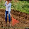 imageSuperio Adult Rake with Hardwood Handle Durable Plastic Head to Sweep Leaves in Lawn and Tidying Up The Garden 61quot 2PackOrange 2Pack