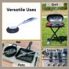 imageSuperio BBQ Grill Brush Bristle Free Stainless Steel Scrubber Cleaner Dishwashing Brush with Long Handle Great for Pots Pans Stove Cast Iron GasCharcoaland Electric Grills Blue 3 Pc SetBlue