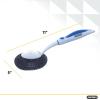 imageSuperio BBQ Grill Brush Bristle Free Stainless Steel Scrubber Cleaner Dishwashing Brush with Long Handle Great for Pots Pans Stove Cast Iron GasCharcoaland Electric Grills Blue 3 Pc SetBlue