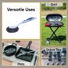 imageSuperio BBQ Grill Brush Bristle Free Stainless Steel Scrubber Cleaner Dishwashing Brush with Long Handle Great for Pots Pans Stove Cast Iron GasCharcoaland Electric Grills Blue 3 Pc SetBlue