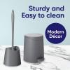 imageSuperio Bathroom Trash Can with Toilet Brush Set Grey Modern 6 Liter Small Waste Basket Plastic Step On Garbage Can and Toilet Bowl Cleaner Bathroom Accessories Set Grey