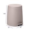 imageSuperio Bathroom Trash Can with Toilet Brush Set Grey Modern 6 Liter Small Waste Basket Plastic Step On Garbage Can and Toilet Bowl Cleaner Bathroom Accessories Set Taupe