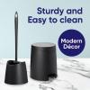 imageSuperio Bathroom Trash Can with Toilet Brush Set Grey Modern 6 Liter Small Waste Basket Plastic Step On Garbage Can and Toilet Bowl Cleaner Bathroom Accessories Set Black