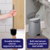 imageSuperio Bathroom Trash Can with Toilet Brush Set Grey Modern 6 Liter Small Waste Basket Plastic Step On Garbage Can and Toilet Bowl Cleaner Bathroom Accessories Set Grey