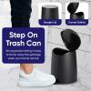 imageSuperio Bathroom Trash Can with Toilet Brush Set Grey Modern 6 Liter Small Waste Basket Plastic Step On Garbage Can and Toilet Bowl Cleaner Bathroom Accessories Set Black