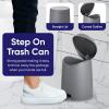 imageSuperio Bathroom Trash Can with Toilet Brush Set Grey Modern 6 Liter Small Waste Basket Plastic Step On Garbage Can and Toilet Bowl Cleaner Bathroom Accessories Set Grey