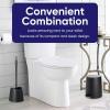 imageSuperio Bathroom Trash Can with Toilet Brush Set Grey Modern 6 Liter Small Waste Basket Plastic Step On Garbage Can and Toilet Bowl Cleaner Bathroom Accessories Set Black