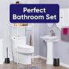 imageSuperio Bathroom Trash Can with Toilet Brush Set Grey Modern 6 Liter Small Waste Basket Plastic Step On Garbage Can and Toilet Bowl Cleaner Bathroom Accessories Set Black