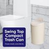 imageSuperio Bathroom Trash Can with Toilet Brush Set Taupe Modern 6 Liter Small Waste Basket Plastic Garbage Can with Swing Lid and Toilet Bowl Cleaner Bathroom Accessories SetEco FriendlySet