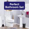 imageSuperio Bathroom Trash Can with Toilet Brush Set Taupe Modern 6 Liter Small Waste Basket Plastic Garbage Can with Swing Lid and Toilet Bowl Cleaner Bathroom Accessories SetBlackSet