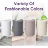 imageSuperio Bathroom Trash Can with Toilet Brush Set Taupe Modern 6 Liter Small Waste Basket Plastic Garbage Can with Swing Lid and Toilet Bowl Cleaner Bathroom Accessories SetBlackSet