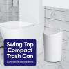 imageSuperio Bathroom Trash Can with Toilet Brush Set Taupe Modern 6 Liter Small Waste Basket Plastic Garbage Can with Swing Lid and Toilet Bowl Cleaner Bathroom Accessories SetWhiteSet