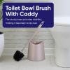 imageSuperio Bathroom Trash Can with Toilet Brush Set Taupe Modern 6 Liter Small Waste Basket Plastic Garbage Can with Swing Lid and Toilet Bowl Cleaner Bathroom Accessories SetTaupeSet