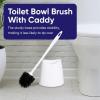 imageSuperio Bathroom Trash Can with Toilet Brush Set Taupe Modern 6 Liter Small Waste Basket Plastic Garbage Can with Swing Lid and Toilet Bowl Cleaner Bathroom Accessories SetWhiteSet