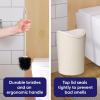 imageSuperio Bathroom Trash Can with Toilet Brush Set Taupe Modern 6 Liter Small Waste Basket Plastic Garbage Can with Swing Lid and Toilet Bowl Cleaner Bathroom Accessories SetEco FriendlySet