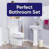 imageSuperio Bathroom Trash Can with Toilet Brush Set Taupe Modern 6 Liter Small Waste Basket Plastic Garbage Can with Swing Lid and Toilet Bowl Cleaner Bathroom Accessories SetEco FriendlySet