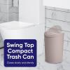 imageSuperio Bathroom Trash Can with Toilet Brush Set Taupe Modern 6 Liter Small Waste Basket Plastic Garbage Can with Swing Lid and Toilet Bowl Cleaner Bathroom Accessories SetTaupeSet
