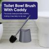 imageSuperio Bathroom Trash Can with Toilet Brush Set Taupe Modern 6 Liter Small Waste Basket Plastic Garbage Can with Swing Lid and Toilet Bowl Cleaner Bathroom Accessories SetGreySet