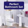 imageSuperio Bathroom Trash Can with Toilet Brush Set Taupe Modern 6 Liter Small Waste Basket Plastic Garbage Can with Swing Lid and Toilet Bowl Cleaner Bathroom Accessories SetGreySet