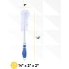 imageSuperio Bottle Brush Scrubber Long Blue and White Baby Bottle Brush with Rubber Grip HandleBlue