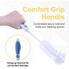 imageSuperio Bottle Brush Scrubber Long Blue and White Baby Bottle Brush with Rubber Grip HandleBlue